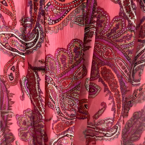 J Crew Pink Paisley Silk Midi Skirt size 12 - Picture 2 of 8